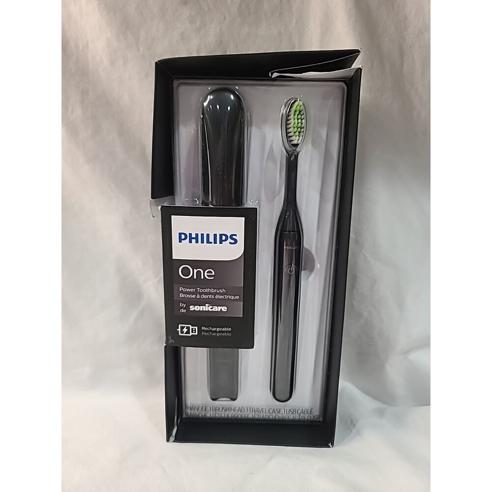 PHILIPS ONE RECHARGEABLE ELECTRIC POWER TOOTHBRUSH HY1200/06 BLACK NEW